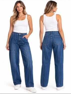Old Navy High Rise O.G. Loose Jeans Women’s 12 Tall Blue Utility Streetwear 2024